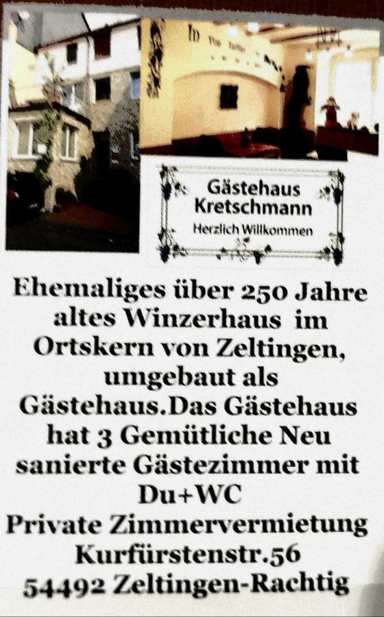Gaestehaus Kretschmann Zeltingen-Rachtig Exteriér fotografie